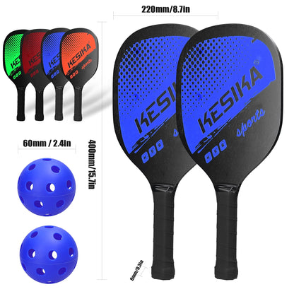 Pickleball Paddle Set Pickleball Rackets Ball Set 2 Rackets & 4 Pickleball Balls with Carrying Bag for Men Women