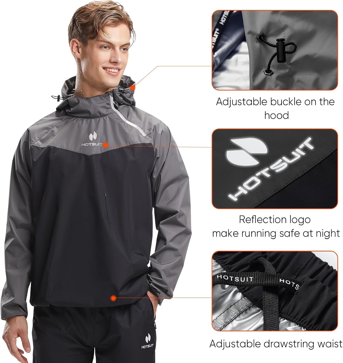 Sauna Suit for Men Sweat Sauna Jacket Pant Gym Workout Sweat Suits