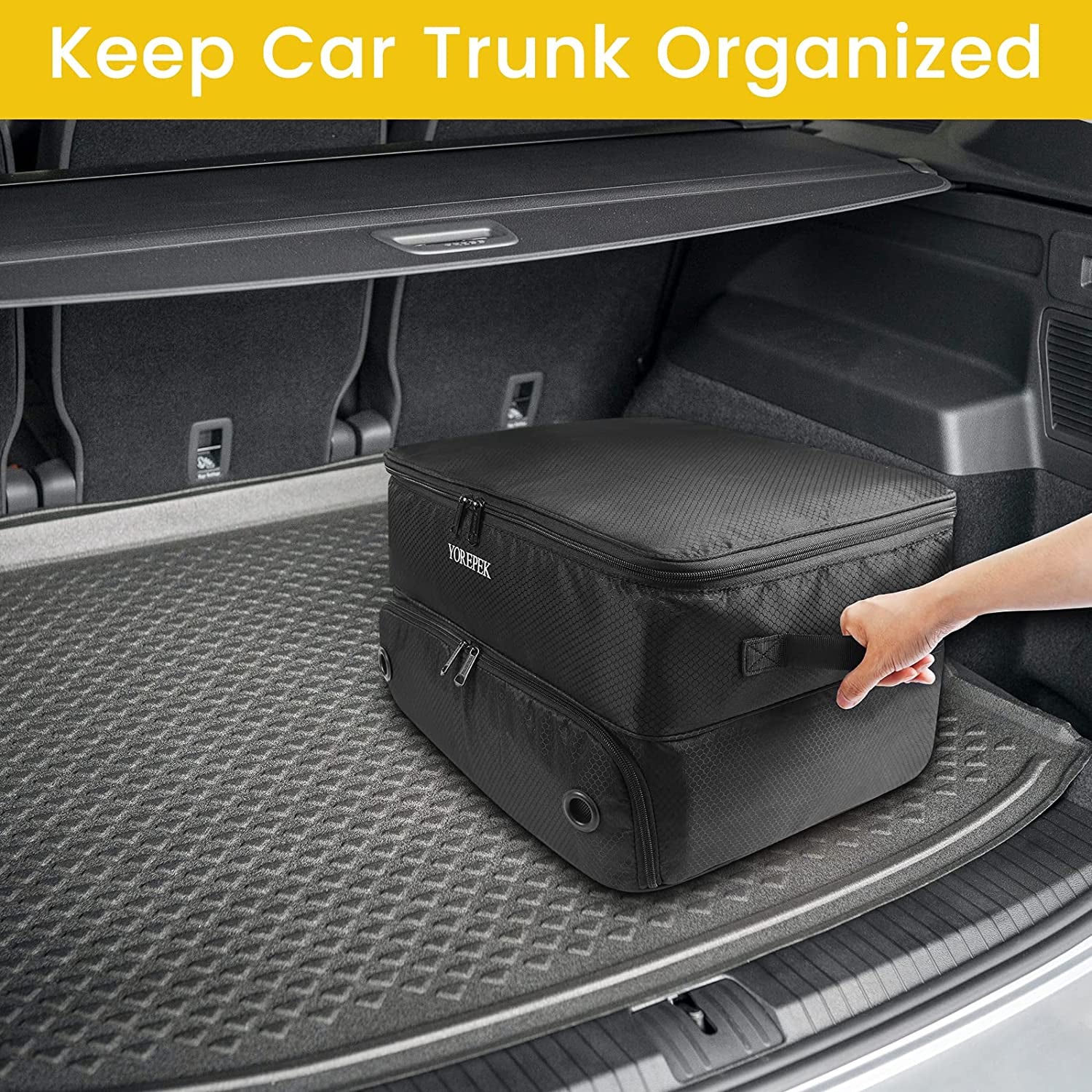 2 Layer Golf Trunk Organizer Waterproof Car Golf Locker with Separate Compartmen