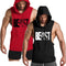 Men'S 2 Pack Workout Muscle Printed Tank Tops Gym Fitness Sleeveless Hoodie Black & Red S