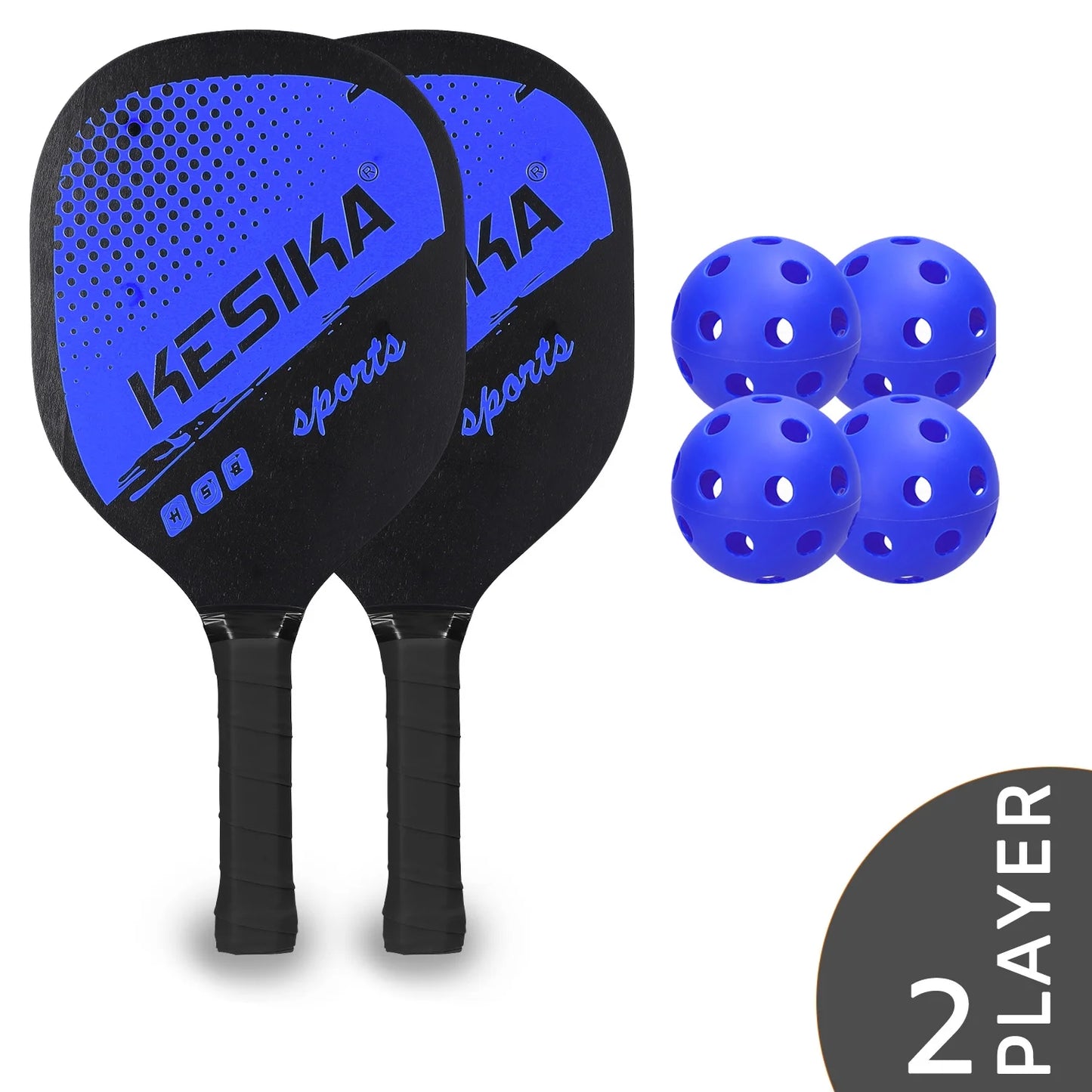 Pickleball Paddle Set Pickleball Rackets Ball Set 2 Rackets & 4 Pickleball Balls with Carrying Bag for Men Women