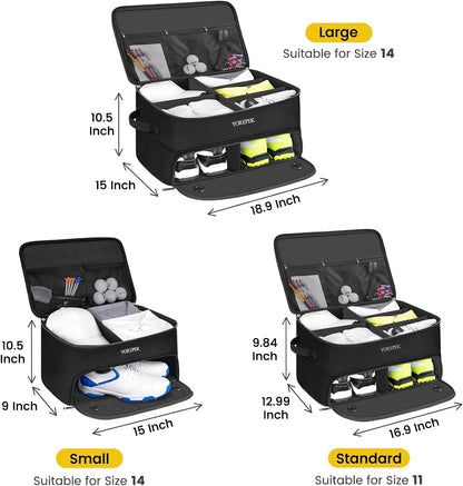 2 Layer Golf Trunk Organizer Waterproof Car Golf Locker with Separate Compartmen